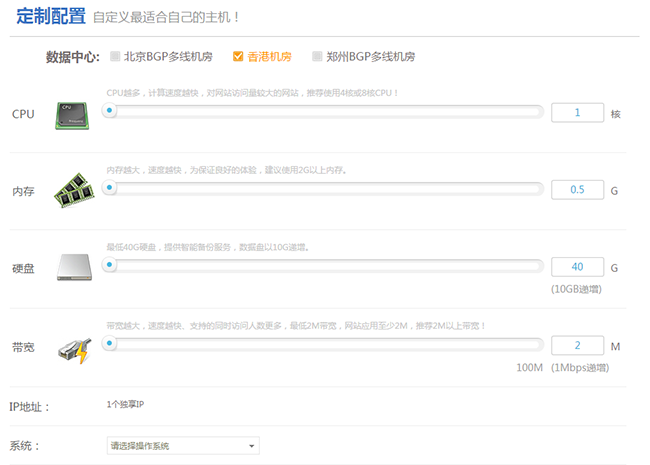 云主機的參數(shù)配置